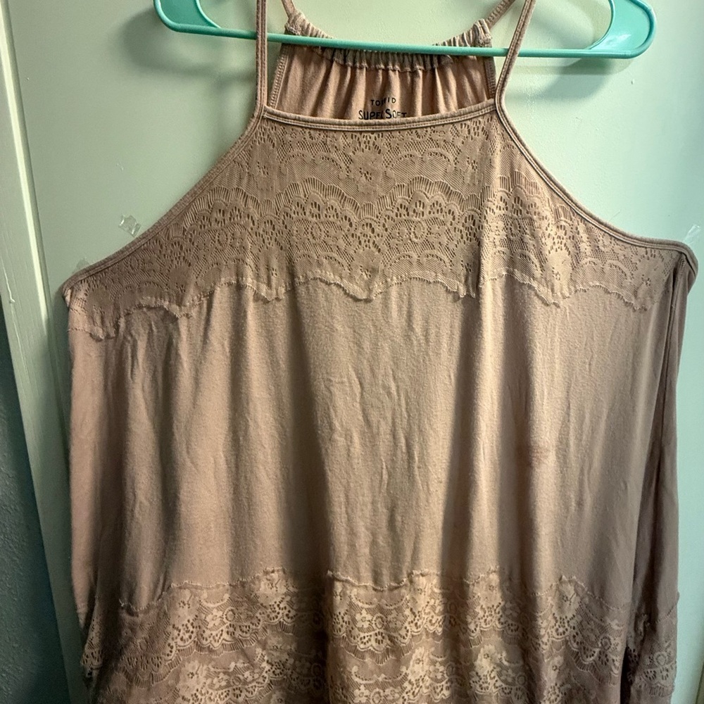 Torrid Tan Relaxed Camisole with Embellished Details